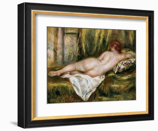 Reclining Nude from the Back, Rest after the Bath-Pierre-Auguste Renoir-Framed Art Print