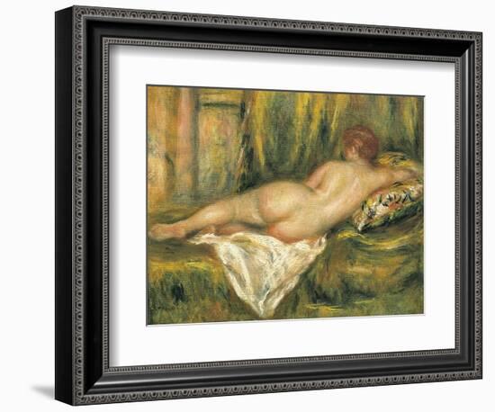 Reclining Nude from the Back, Rest after the Bath-Pierre-Auguste Renoir-Framed Premium Giclee Print