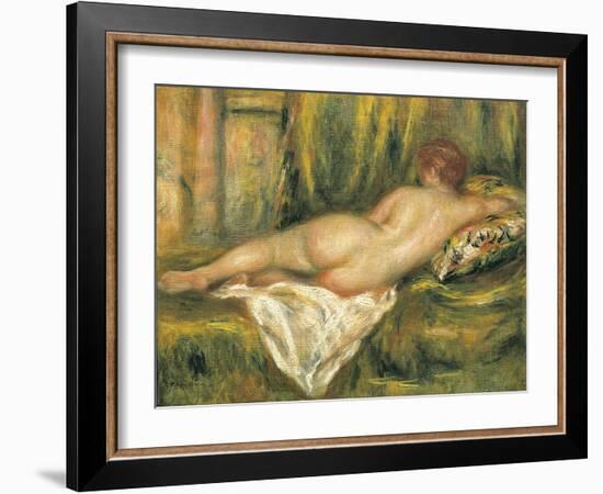 Reclining Nude from the Back, Rest after the Bath-Pierre-Auguste Renoir-Framed Art Print