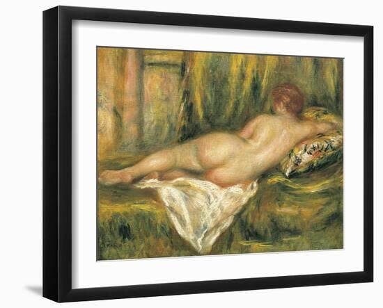 Reclining Nude from the Back, Rest after the Bath-Pierre-Auguste Renoir-Framed Art Print