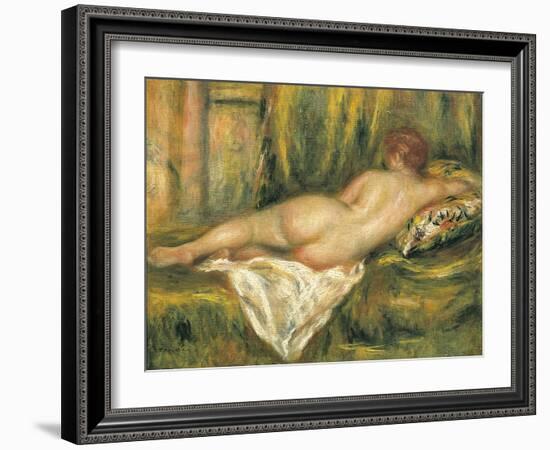 Reclining Nude from the Back, Rest after the Bath-Pierre-Auguste Renoir-Framed Art Print