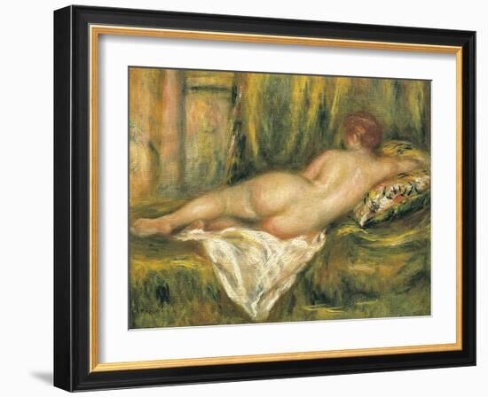 Reclining Nude from the Back, Rest after the Bath-Pierre-Auguste Renoir-Framed Art Print