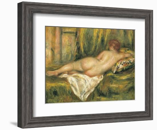 Reclining Nude from the Back, Rest after the Bath-Pierre-Auguste Renoir-Framed Art Print