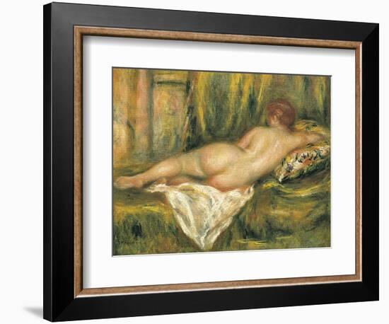 Reclining Nude from the Back, Rest after the Bath-Pierre-Auguste Renoir-Framed Art Print