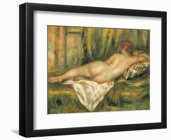 Reclining Nude from the Back, Rest after the Bath-Pierre-Auguste Renoir-Framed Art Print