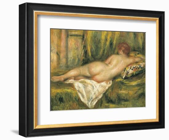 Reclining Nude from the Back, Rest after the Bath-Pierre-Auguste Renoir-Framed Art Print