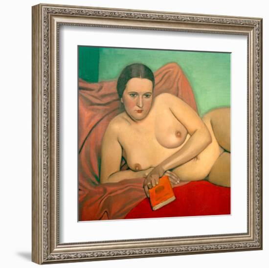 Reclining Nude Holding A Book-Félix Vallotton-Framed Giclee Print