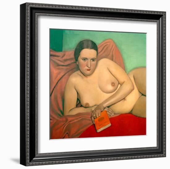 Reclining Nude Holding A Book-Félix Vallotton-Framed Giclee Print