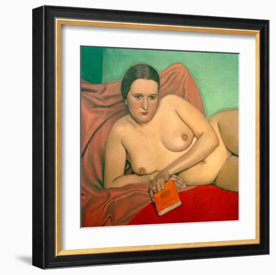 Reclining Nude Holding A Book-Félix Vallotton-Framed Giclee Print