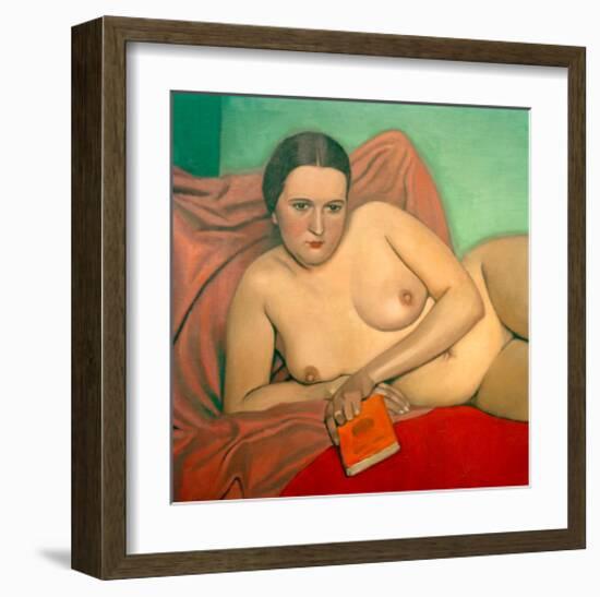 Reclining Nude Holding A Book-Félix Vallotton-Framed Giclee Print