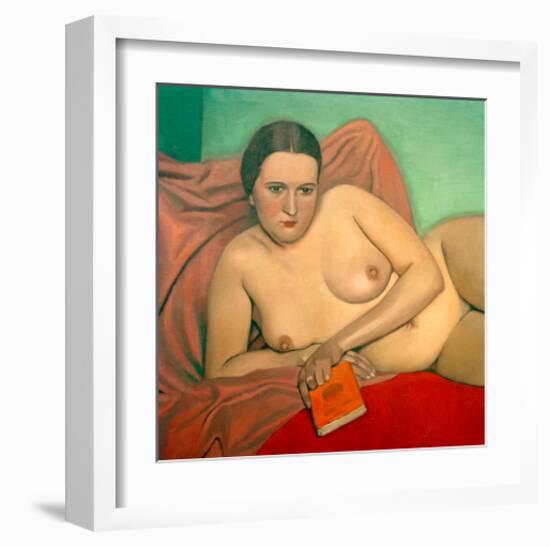 Reclining Nude Holding A Book-Félix Vallotton-Framed Giclee Print