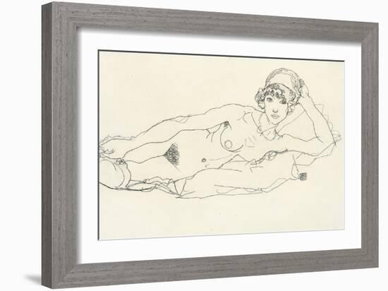 Reclining Nude; Liegender Akt, 1914-Egon Schiele-Framed Giclee Print