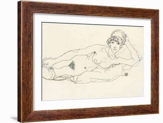 Reclining Nude; Liegender Akt, 1914-Egon Schiele-Framed Giclee Print