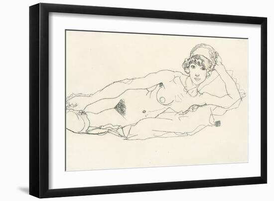 Reclining Nude; Liegender Akt, 1914-Egon Schiele-Framed Giclee Print
