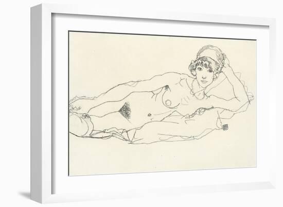 Reclining Nude; Liegender Akt, 1914-Egon Schiele-Framed Giclee Print