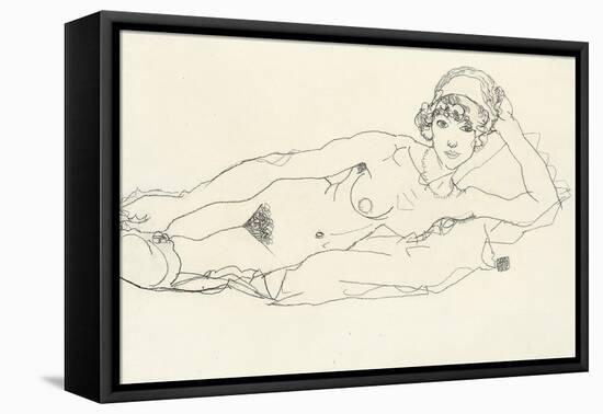 Reclining Nude; Liegender Akt, 1914-Egon Schiele-Framed Premier Image Canvas