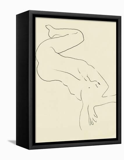 Reclining Nude Line Art-Little Dean-Framed Premier Image Canvas