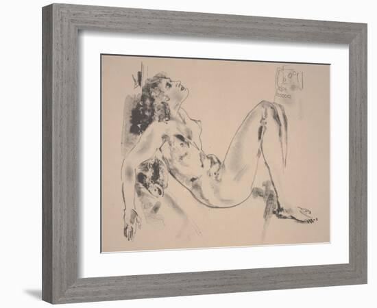 Reclining Nude (Litho)-Arthur Bowen Davies-Framed Giclee Print