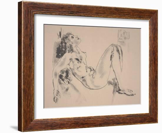 Reclining Nude (Litho)-Arthur Bowen Davies-Framed Giclee Print