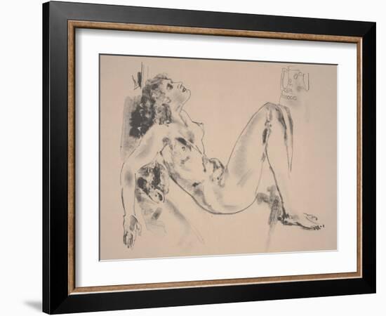 Reclining Nude (Litho)-Arthur Bowen Davies-Framed Giclee Print