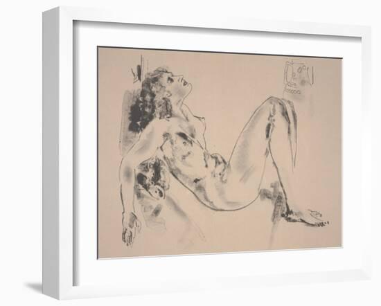 Reclining Nude (Litho)-Arthur Bowen Davies-Framed Giclee Print