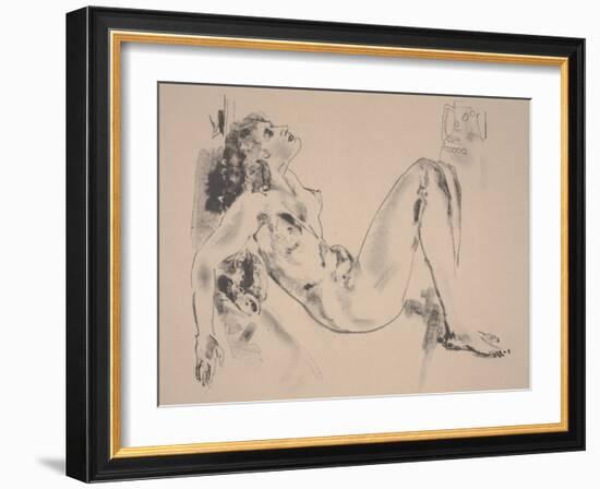 Reclining Nude (Litho)-Arthur Bowen Davies-Framed Giclee Print