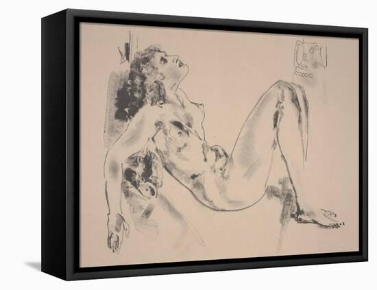 Reclining Nude (Litho)-Arthur Bowen Davies-Framed Premier Image Canvas