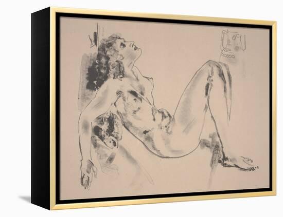 Reclining Nude (Litho)-Arthur Bowen Davies-Framed Premier Image Canvas