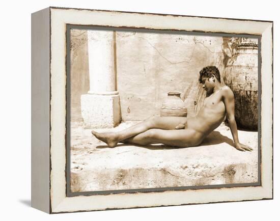 Reclining Nude Male, C. 1898-Wilhelm Von Gloeden-Framed Premier Image Canvas