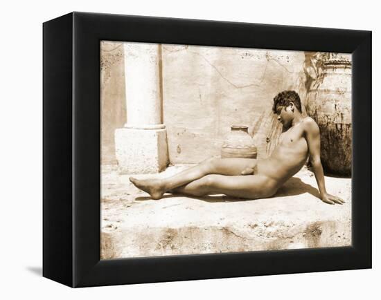 Reclining Nude Male, C. 1898-Wilhelm Von Gloeden-Framed Premier Image Canvas