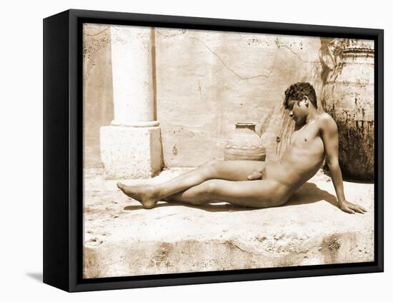 Reclining Nude Male, C. 1898-Wilhelm Von Gloeden-Framed Premier Image Canvas
