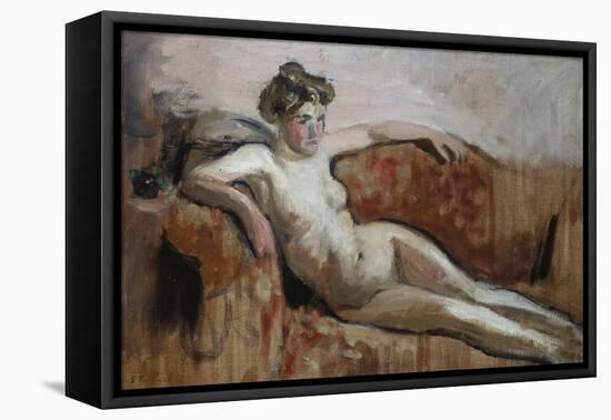 Reclining Nude; Nu Couche-Edouard Vuillard-Framed Premier Image Canvas