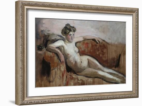 Reclining Nude; Nu Couche-Edouard Vuillard-Framed Giclee Print