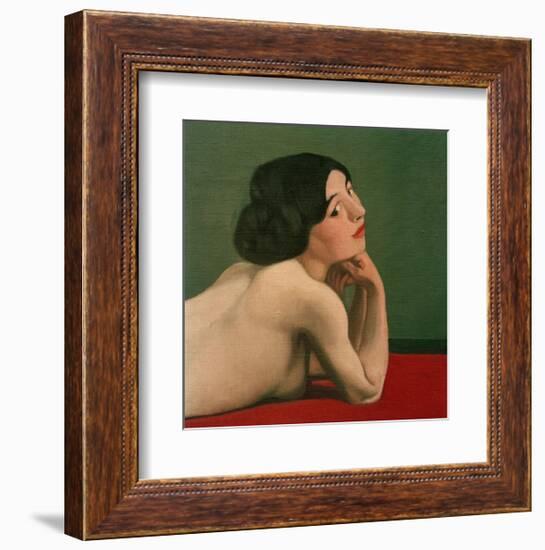 Reclining Nude on a Red Carpet-Félix Vallotton-Framed Giclee Print