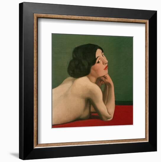 Reclining Nude on a Red Carpet-Félix Vallotton-Framed Giclee Print