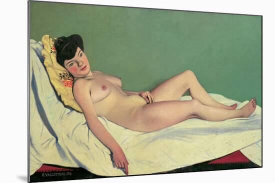 Reclining Nude on Yellow Cushion-Félix Vallotton-Mounted Giclee Print