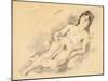 Reclining Nude (W/C on Paper)-Jules Pascin-Mounted Giclee Print