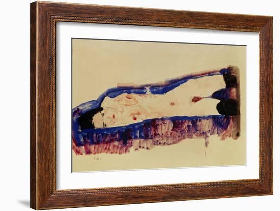 Reclining Nude with Black Stockings, 1911-Egon Schiele-Framed Giclee Print