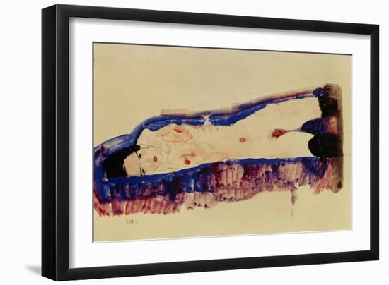 Reclining Nude with Black Stockings, 1911-Egon Schiele-Framed Giclee Print