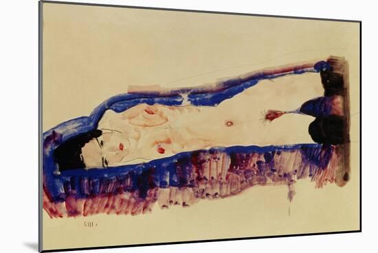 Reclining Nude with Black Stockings, 1911-Egon Schiele-Mounted Giclee Print