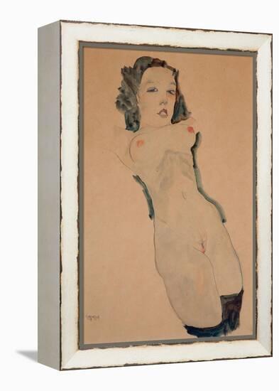 Reclining Nude with Black Stockings-Egon Schiele-Framed Premier Image Canvas