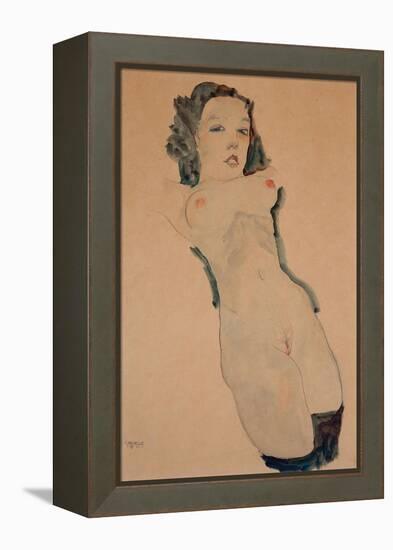 Reclining Nude with Black Stockings-Egon Schiele-Framed Premier Image Canvas