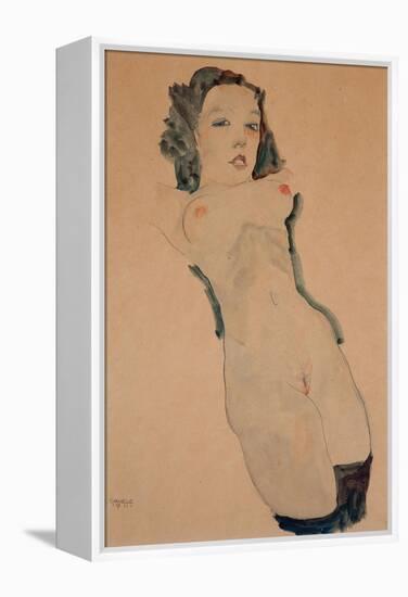 Reclining Nude with Black Stockings-Egon Schiele-Framed Premier Image Canvas