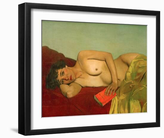 Reclining Nude With Book-Félix Vallotton-Framed Giclee Print