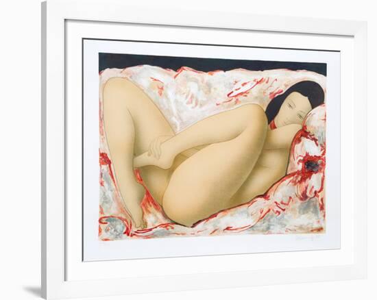 Reclining Nude-Alain Bonnefoit-Framed Collectable Print