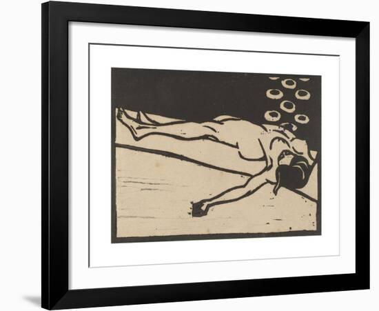 Reclining Nude-Ernst Ludwig Kirchner-Framed Premium Giclee Print
