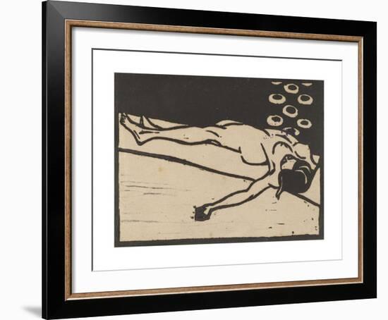 Reclining Nude-Ernst Ludwig Kirchner-Framed Premium Giclee Print