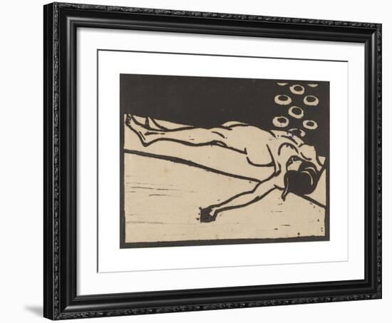 Reclining Nude-Ernst Ludwig Kirchner-Framed Premium Giclee Print