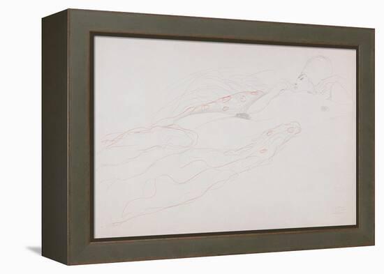 Reclining Nude-Gustav Klimt-Framed Premier Image Canvas