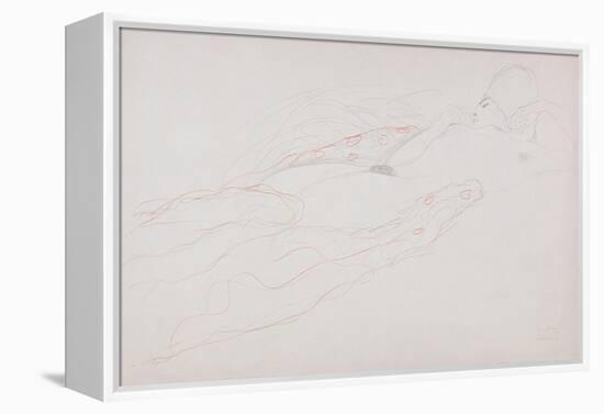 Reclining Nude-Gustav Klimt-Framed Premier Image Canvas